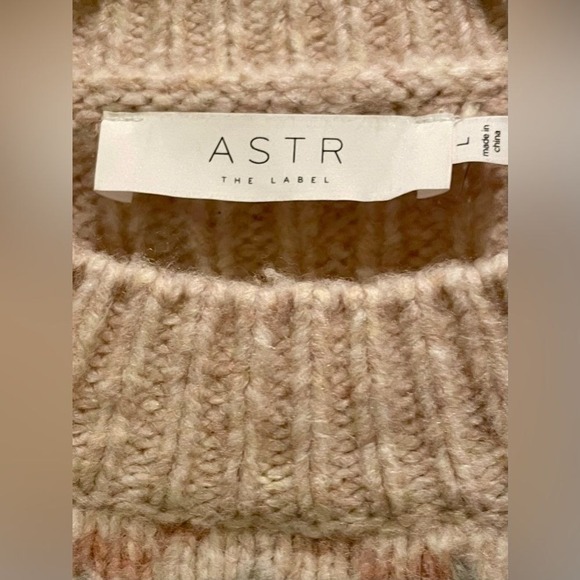 ASTR The label Maria Mock Neck Fair Isle Wool Blend Soft & Cozy Sweater Large - Picture 6 of 9